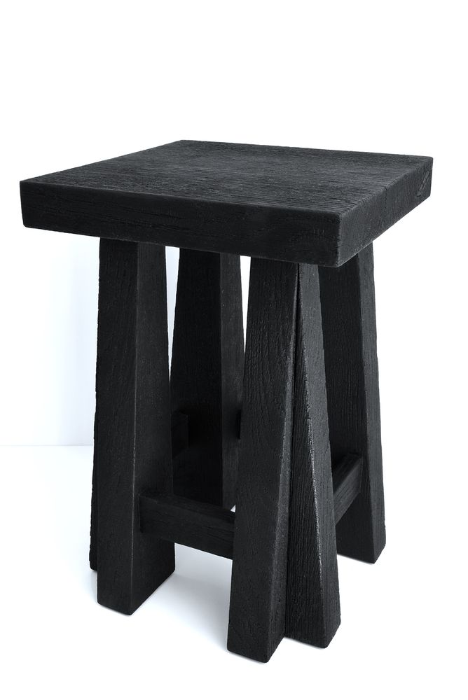 Stools - OAK STOOL - BURNT WOOD SHOU-SUGI-BAN - OUVRAGE  - BOIS BRULE