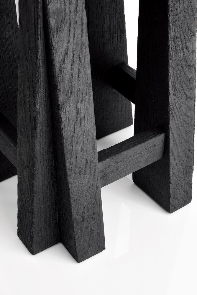 Stools - OAK STOOL - BURNT WOOD SHOU-SUGI-BAN - OUVRAGE  - BOIS BRULE