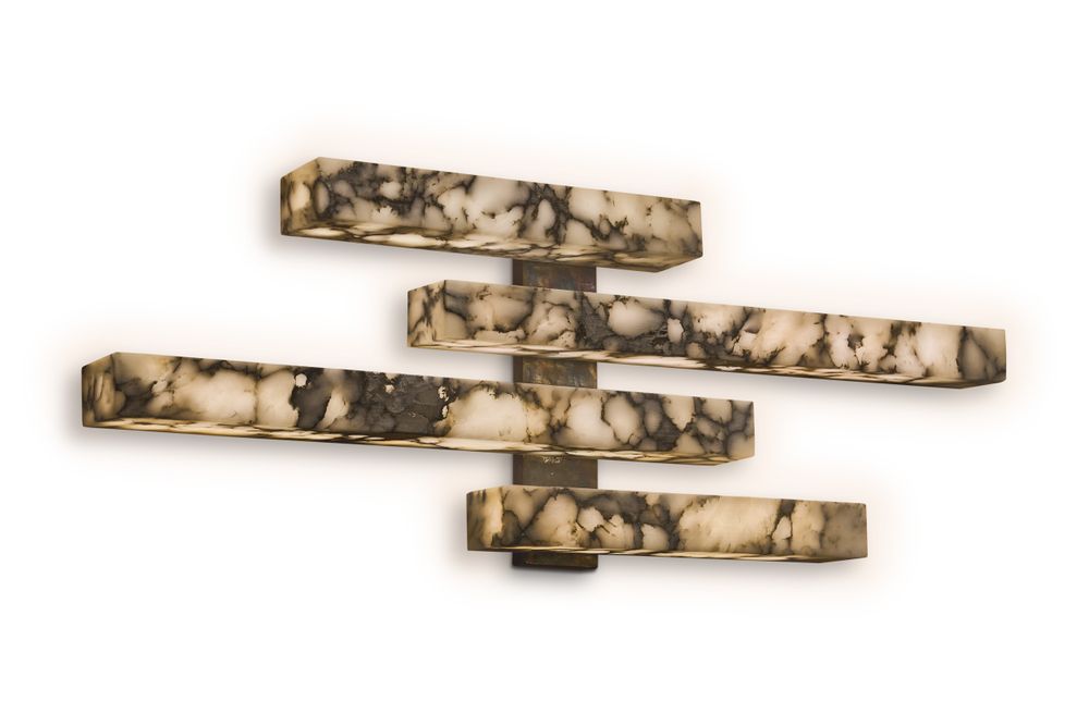 Appliques - Aplique 4 stecche alabastro bardiglio - ROMANO BIANCHI SRL