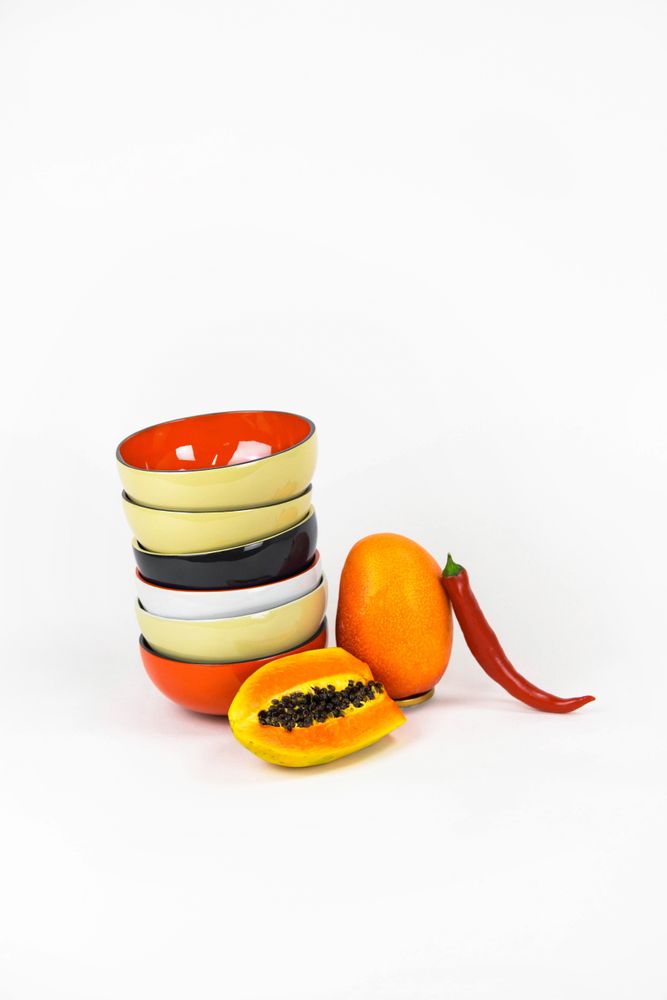 Decorative objects - Set of 6 bowls in coconut and lacquer - L INDOCHINEUR X RIVÊT