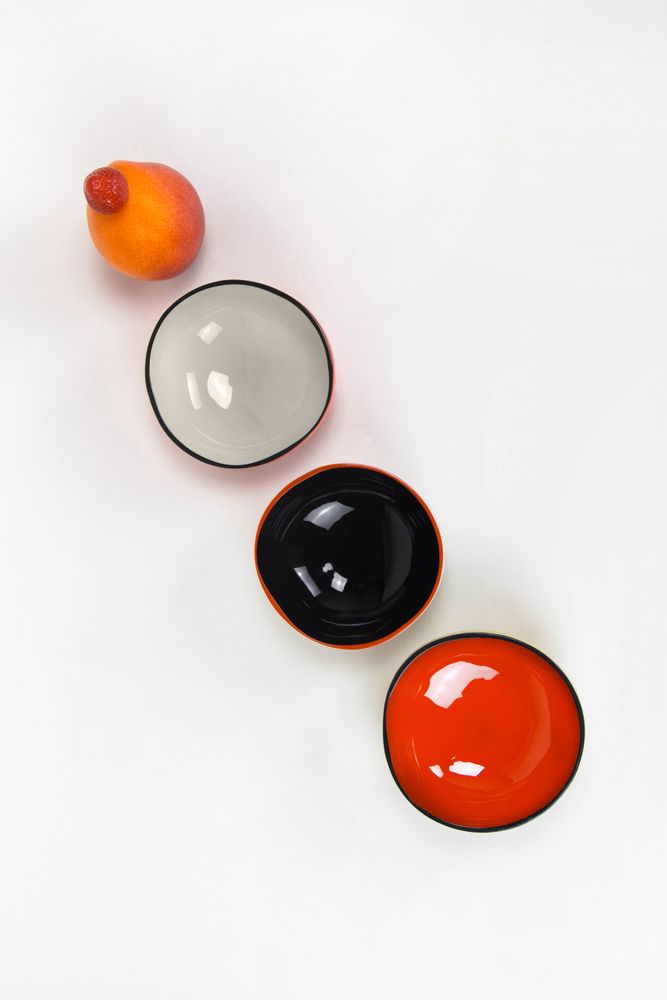 Decorative objects - Set of 6 bowls in coconut and lacquer - L INDOCHINEUR X RIVÊT