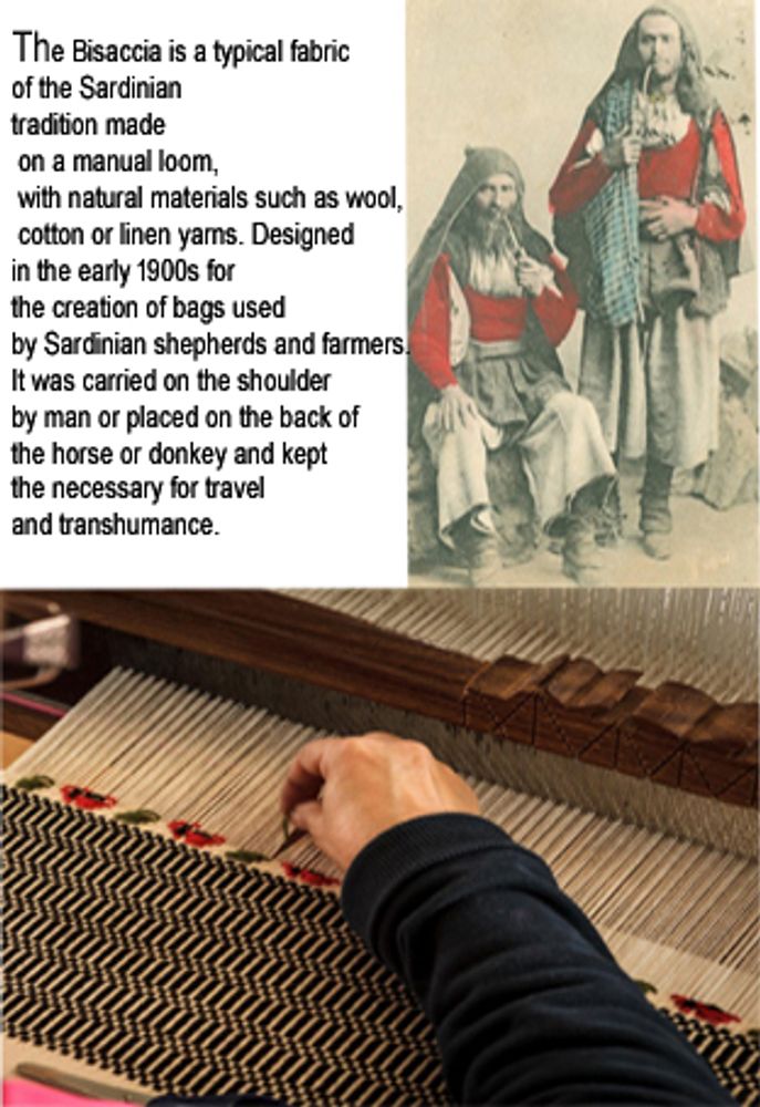 Bags and totes - Handmade textile bags in "Bisaccia" traditional Sardinian cotton - ELENA KIHLMAN