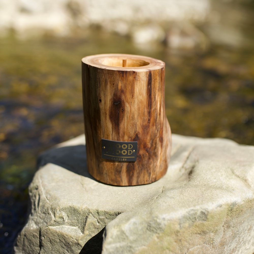 Candles - UBUD M | Interior wooden candle made of wood, beeswax and natural oils - WOOD MOOD | :DODOMOOM