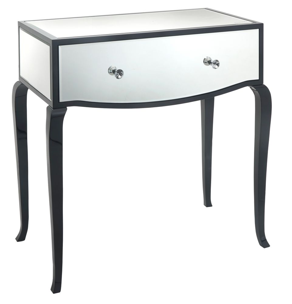 Consoles - Coiffeuse en verre noir et miroir Carn - RV ASTLEY LTD