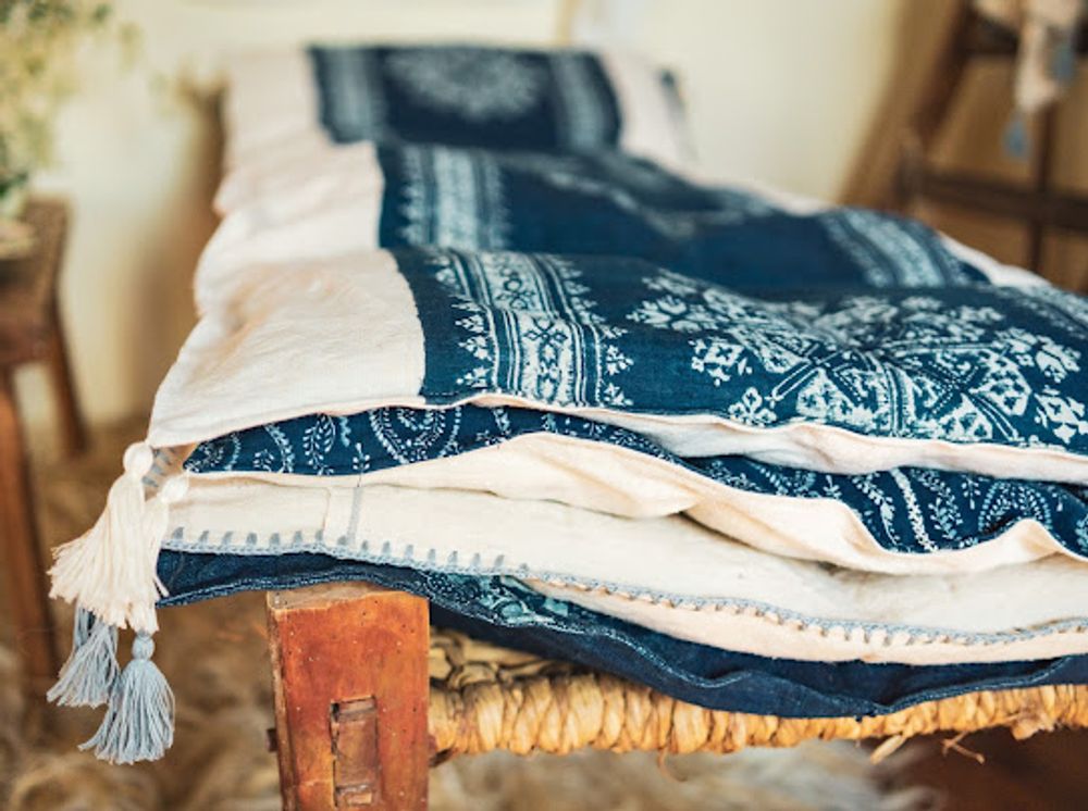 Fabric cushions - Hand woven antique hungarian hemp with eco-cotton back - LINEAGE BOTANICA - THE ART OF WELLBEING