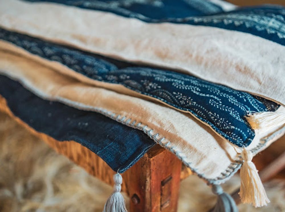 Fabric cushions - Hand woven antique hungarian hemp with eco-cotton back - LINEAGE BOTANICA - THE ART OF WELLBEING