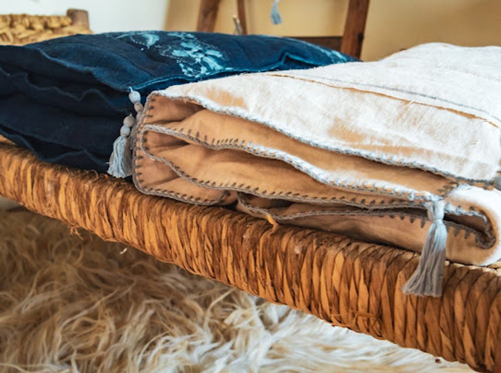 Fabric cushions - Hand woven antique hungarian hemp with eco-cotton back - LINEAGE BOTANICA - THE ART OF WELLBEING