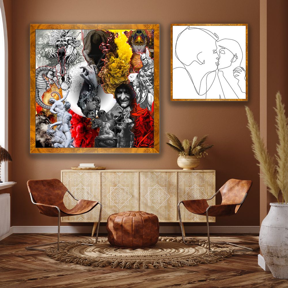 Fabric cushions - “Renaissance” Collage Limited Edition - L'ATELIER D'ANGES HEUREUX