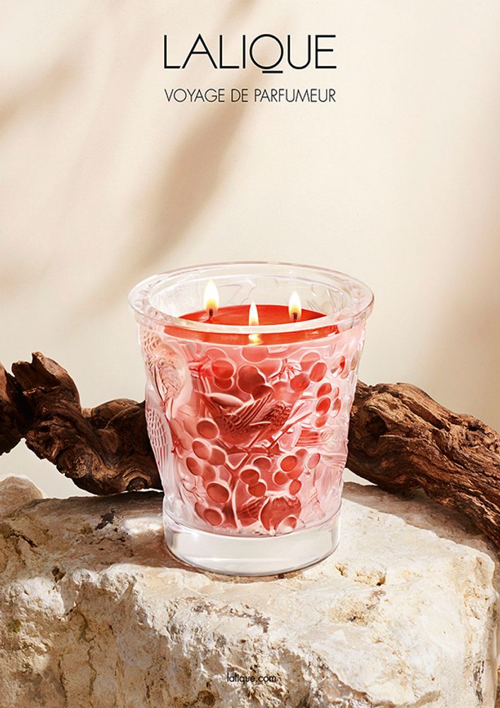 Decorative objects - MERLES & RAISINS - CRYSTAL SCENTED CANDLE - LALIQUE VOYAGE DE PARFUMEUR