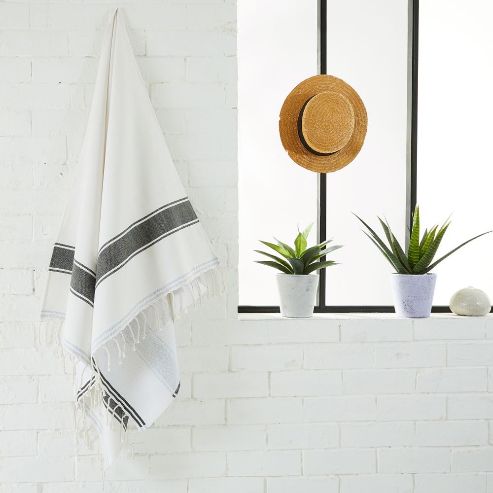 Other bath linens - Cyclades Fouta Terry Towel made of recycled cotton - BY FOUTAS