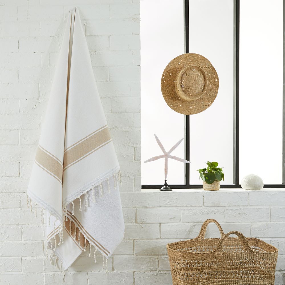 Other bath linens - Cyclades Fouta Terry Towel made of recycled cotton - BY FOUTAS
