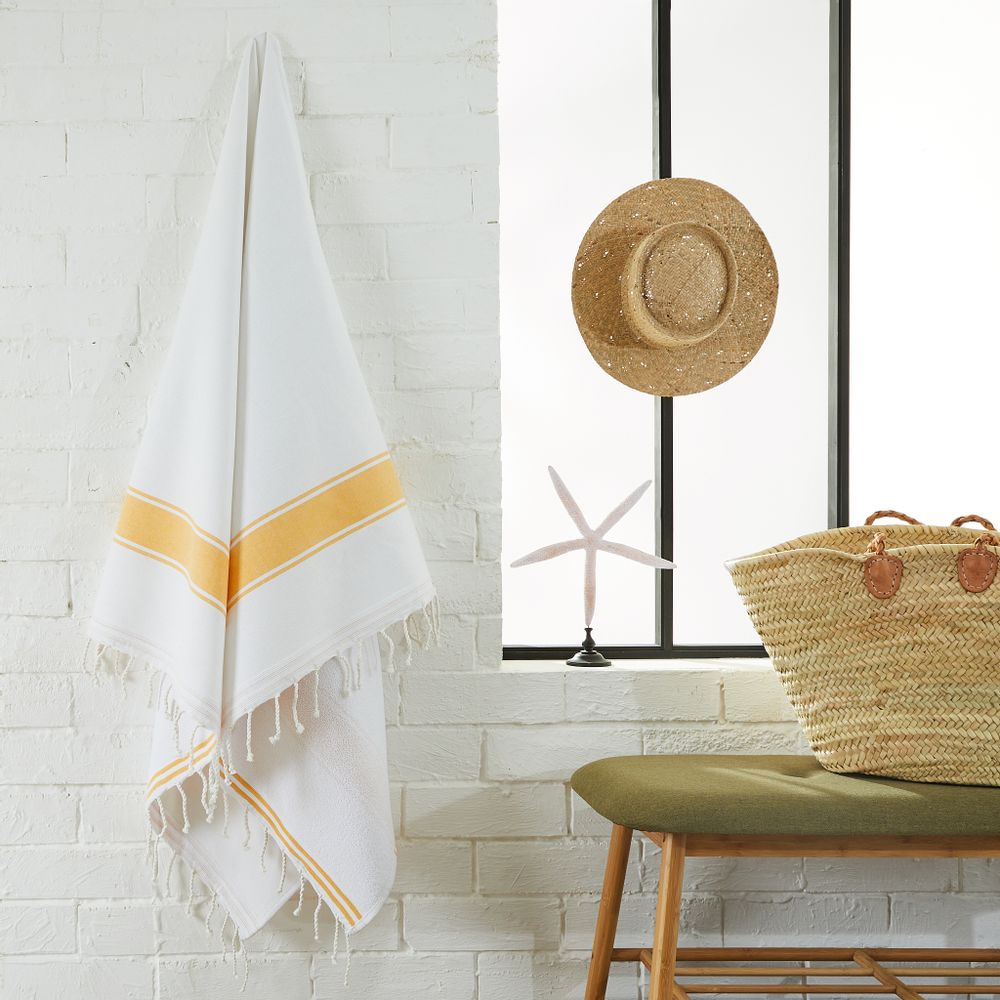 Other bath linens - Cyclades Fouta Terry Towel made of recycled cotton - BY FOUTAS