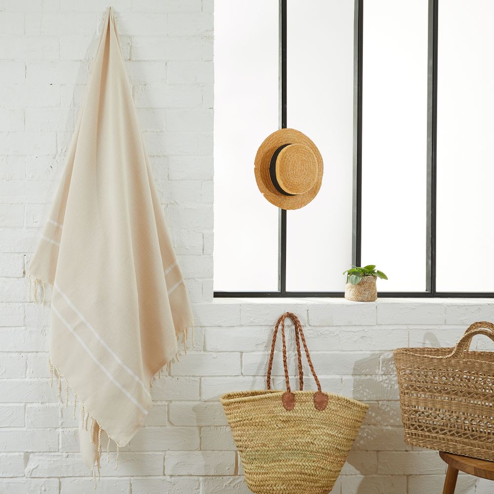 Autres linges de bain - Serviette Fouta Chevron en coton recyclé - BY FOUTAS