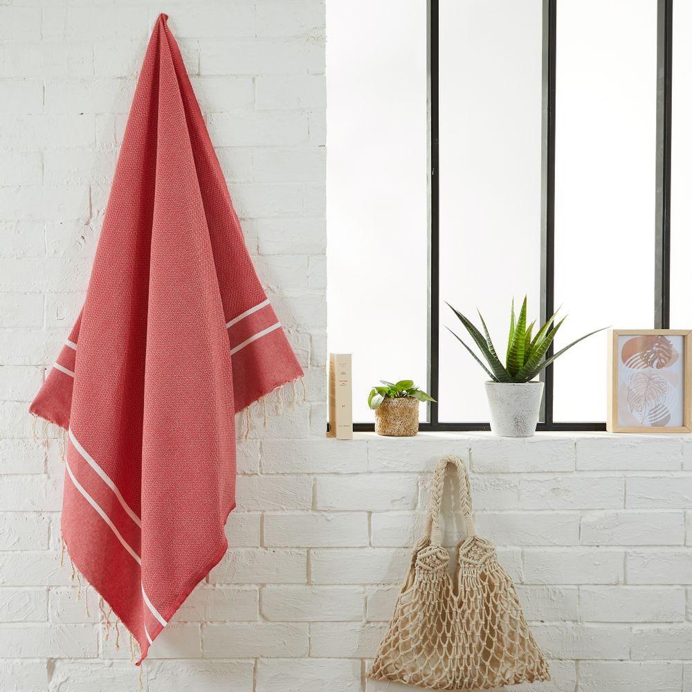 Autres linges de bain - Serviette Fouta Chevron en coton recyclé - BY FOUTAS