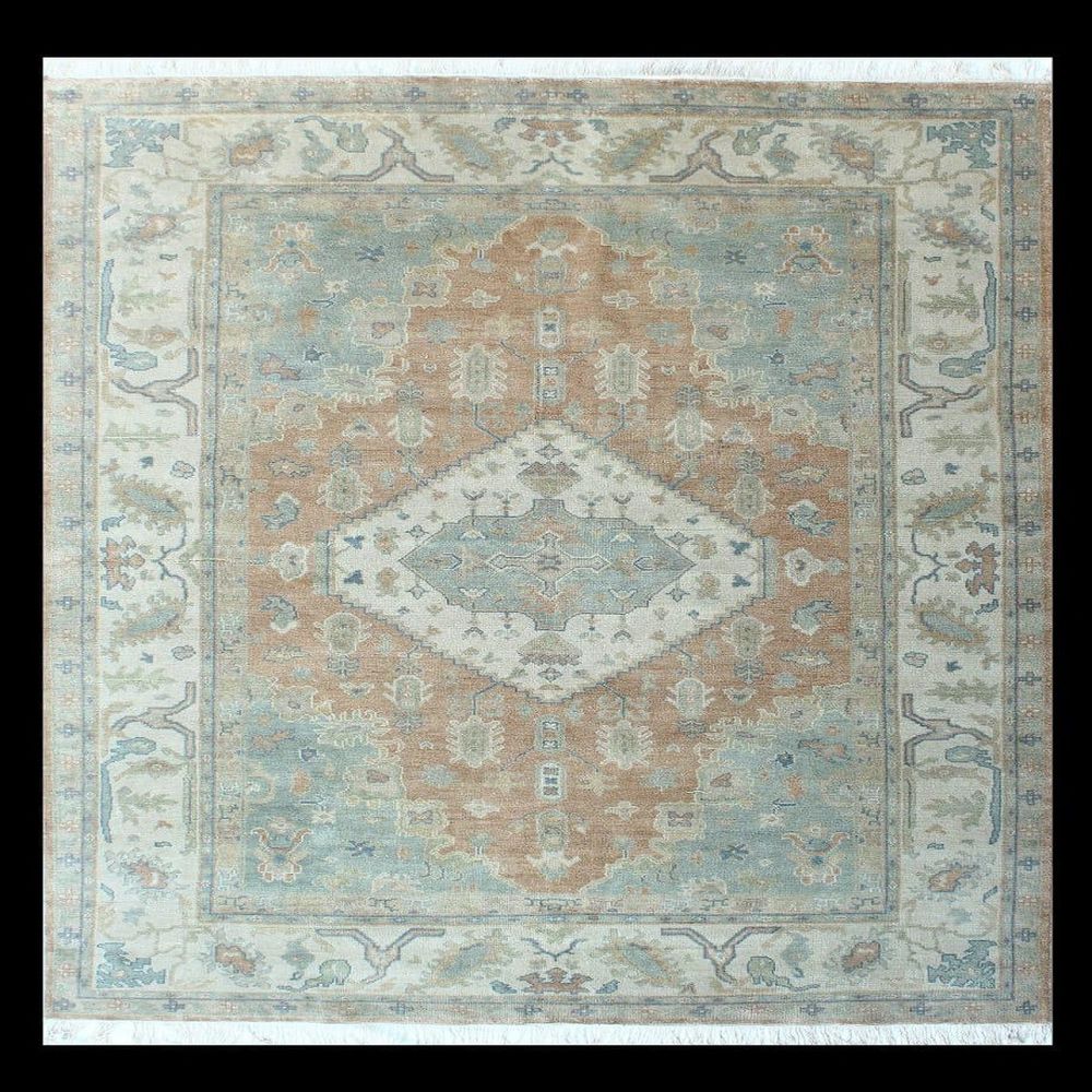 Rugs - Oushak 103, Direct From Manufacturer Colorful HandKnotted New Zealand Wool Washabale Fireproof Vintage and Antique Oshak Customizable in any colors, designs and sizes Rugs Carpets Tapete Alfombra - INDIAN RUG GALLERY