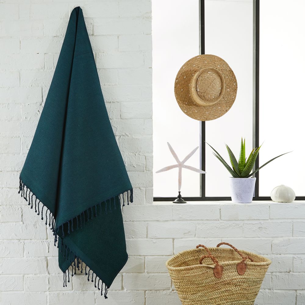 Other bath linens - Fouta plain sponge towel in recycled cotton - BY FOUTAS
