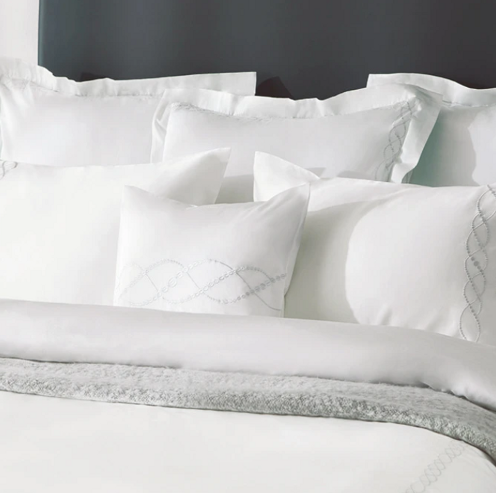 Linge de lit - Ensemble de housse de couette de luxe Nacrel Collection, blanc immacul - CROWN GOOSE
