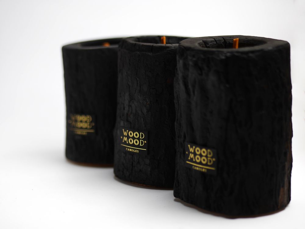 Cadeaux - VOLCANO M | Bougie d'intérieur en bois brûlé, cire d'abeille et huiles naturelles - WOOD MOOD