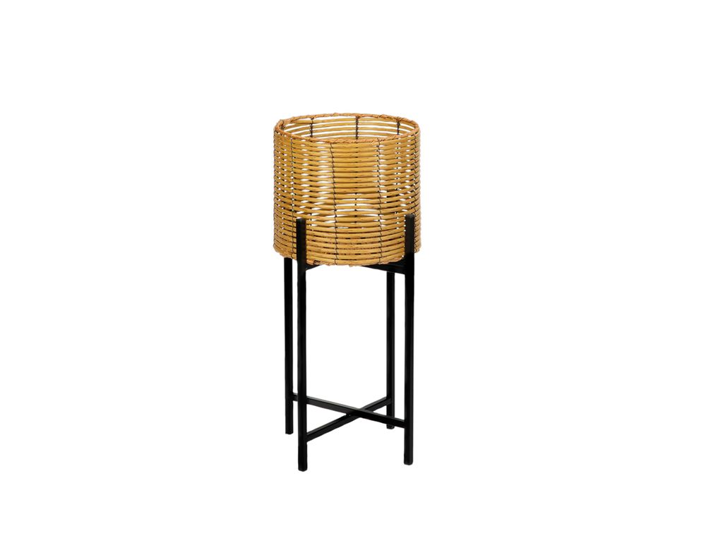 Flower pots - PLANTER IN SYNTHETIC RATTAN/METAL Ø26X62 AX71527 - ANDREA HOUSE