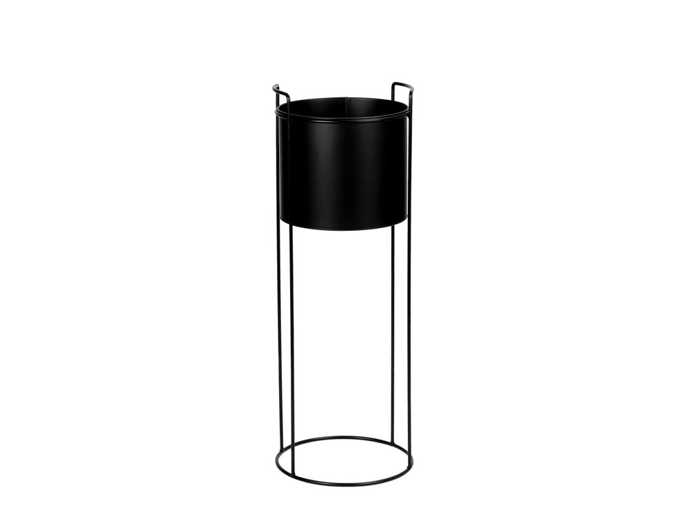Pots de fleurs - POT DE FLEURS EN MÉTAL NOIR Ø28X80 AX71530 - ANDREA HOUSE
