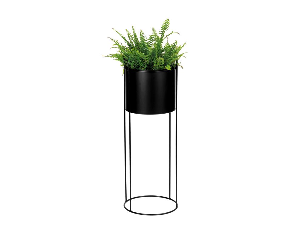 Pots de fleurs - POT DE FLEURS EN MÉTAL NOIR Ø28X80 AX71530 - ANDREA HOUSE