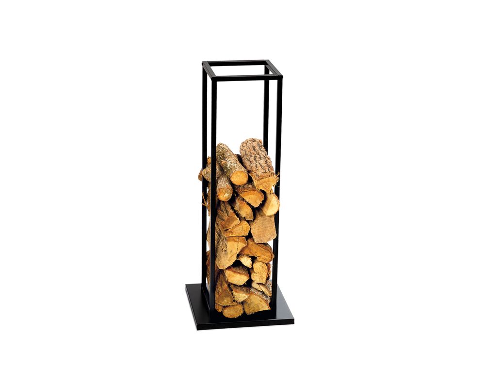 Outdoor fireplaces - BLACK METAL WOOD SHELF 33X33X85 AX71532 - ANDREA HOUSE