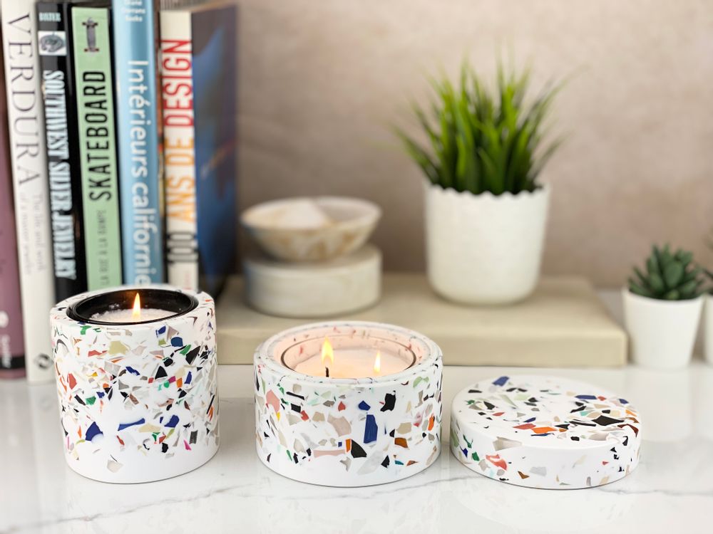 Objets design - Bougie Design Terrazzo - Grand Modèle - LUC KIEFFER PARIS