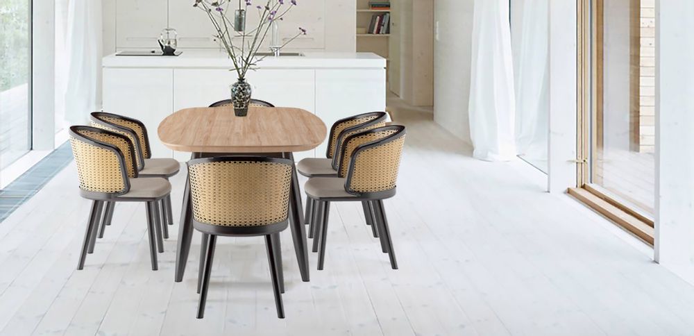 Dining Tables - Retro Modern Dining table Nova in 100% natural solid Mindy wood. - EZEIS BY ASINDO LTD