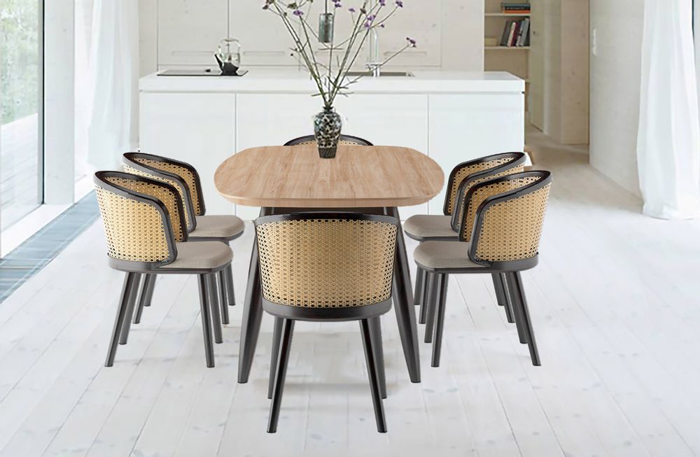 Dining Tables - Retro Modern Dining table Nova in 100% natural solid Mindy wood. - EZEIS BY ASINDO LTD