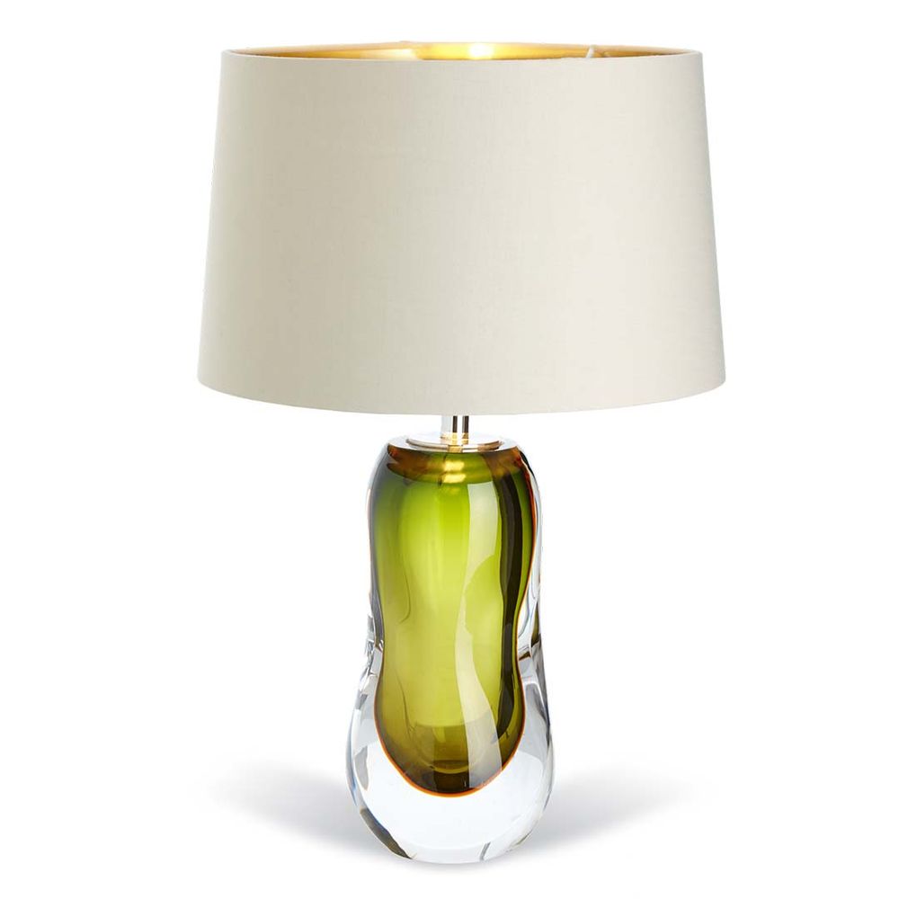 Table lamps - Ottavia, olive green glass table lamp (base only) - RV ASTLEY LTD
