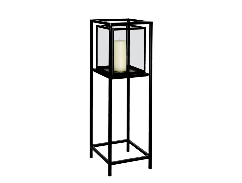 Decorative objects - BLACK METAL FLOOR LANTERN 23X23X71,5 AX71539 - ANDREA HOUSE