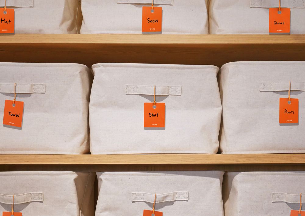 Boîtes de rangement - Etiquette à suspendre #Tag taille M - WEMO