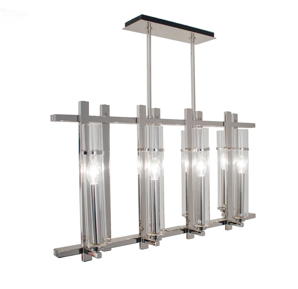 Plafonniers - Lustre Louis 8 Lumières Long Nickel - RV  ASTLEY LTD