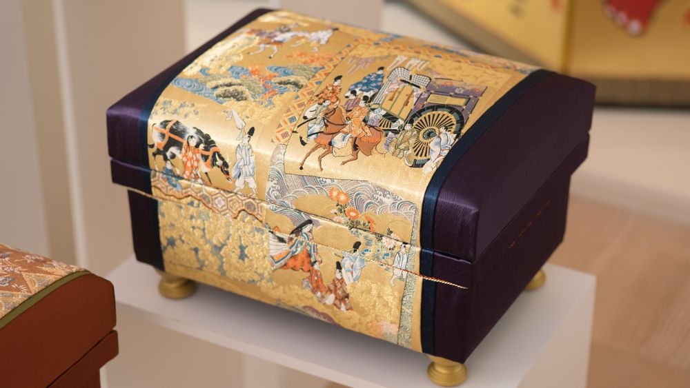Coffrets et boîtes - Chabako Japonaise, Bench/Storage Box, "Nishijin Aoi-Matsuri" - INTERIOR CHABAKO