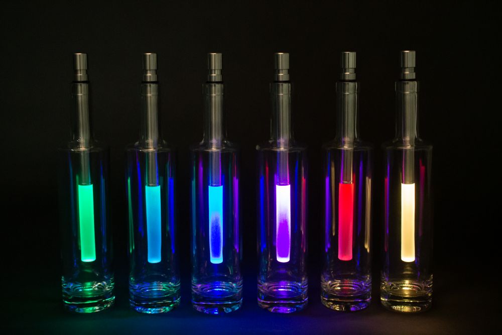 Lampes de table extérieures - BOT05, Lampe de table avec blanche et 25 autre couleurs - BOTTLELIGHT COMPANY