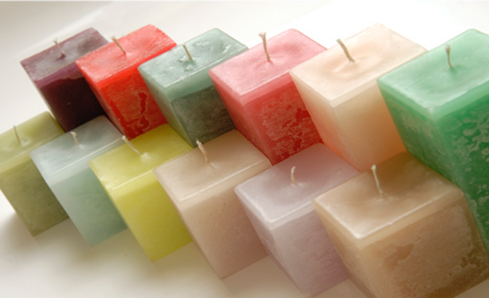 Candles - Rustic Pillar Lightly Scented Candles D7cm x 7cm x 7cm - 10cm x 10cm x 10cm - WAKS CANDLES