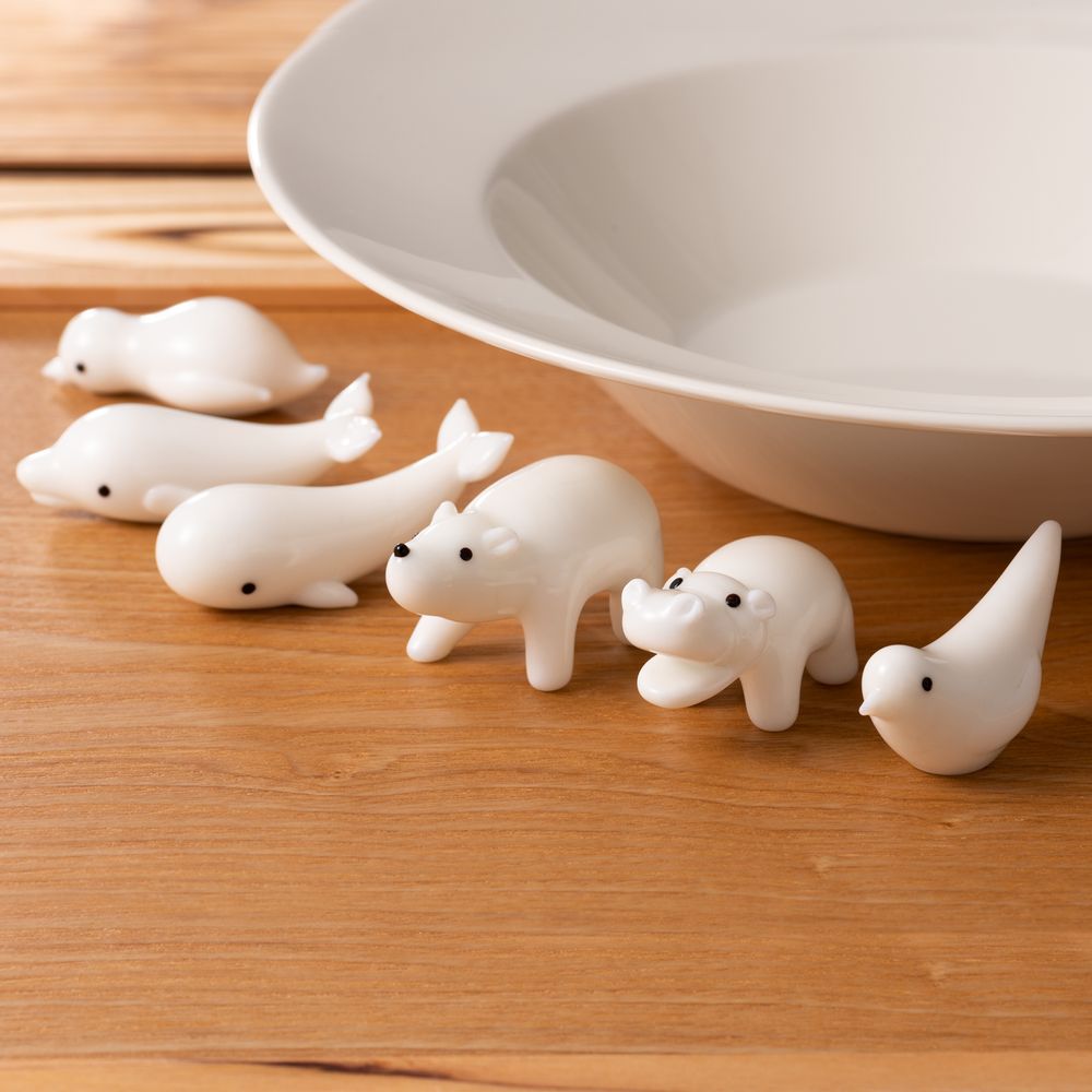 Gifts - Handmade glass animal chopstick rests, Hashioki - PINGTO