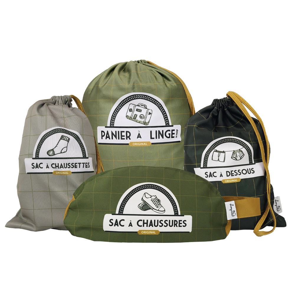 Accessoires de voyage - Kit à partir de sacs et panier "Forêt"  - LOOPITA
