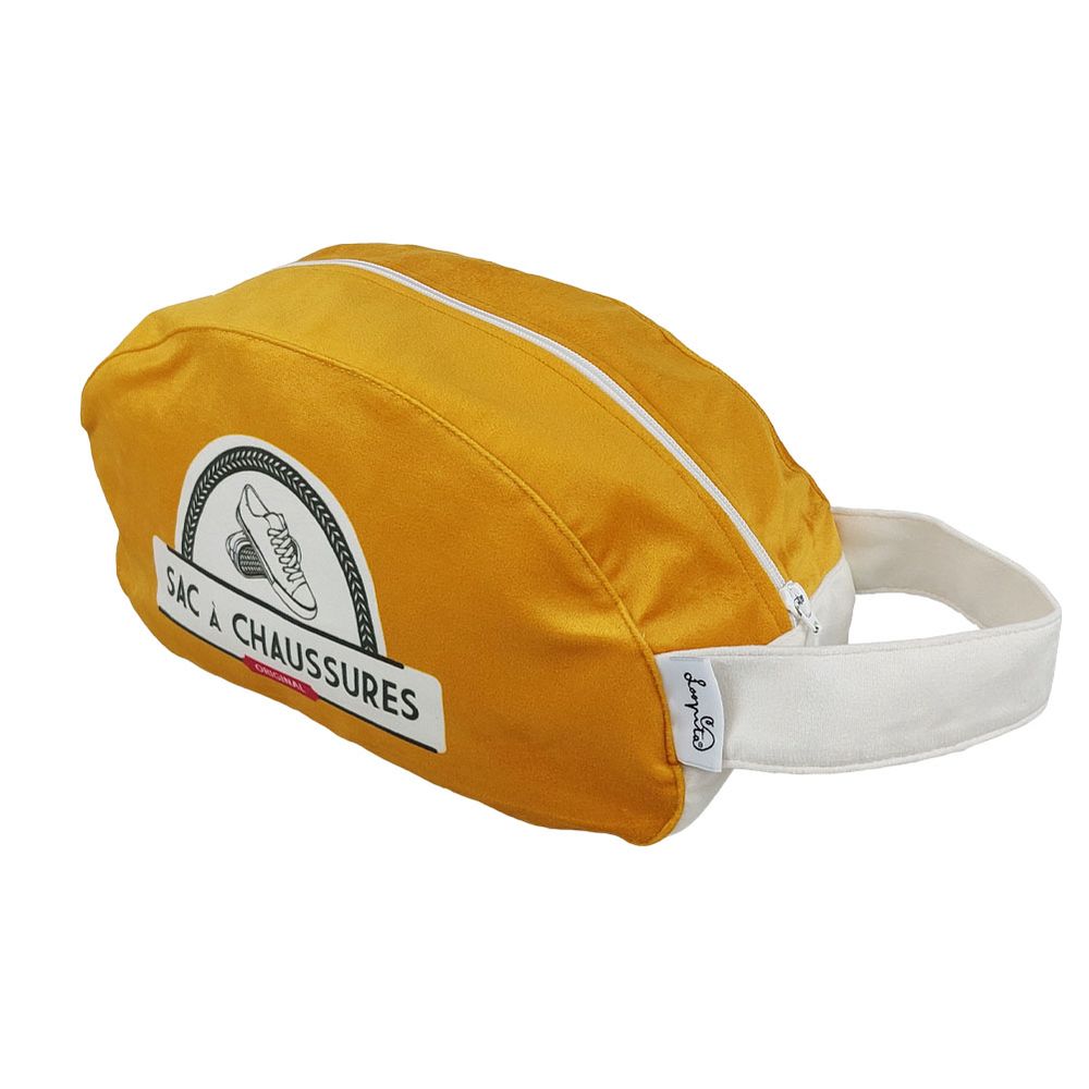 Accessoires de voyage - Sac à chaussures en velours "Ocre" - LOOPITA