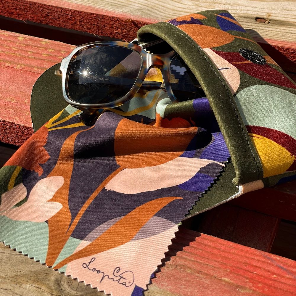 Lunettes - Etui à lunettes et Essuie-Glace "Les tulipes du camel" - LOOPITA