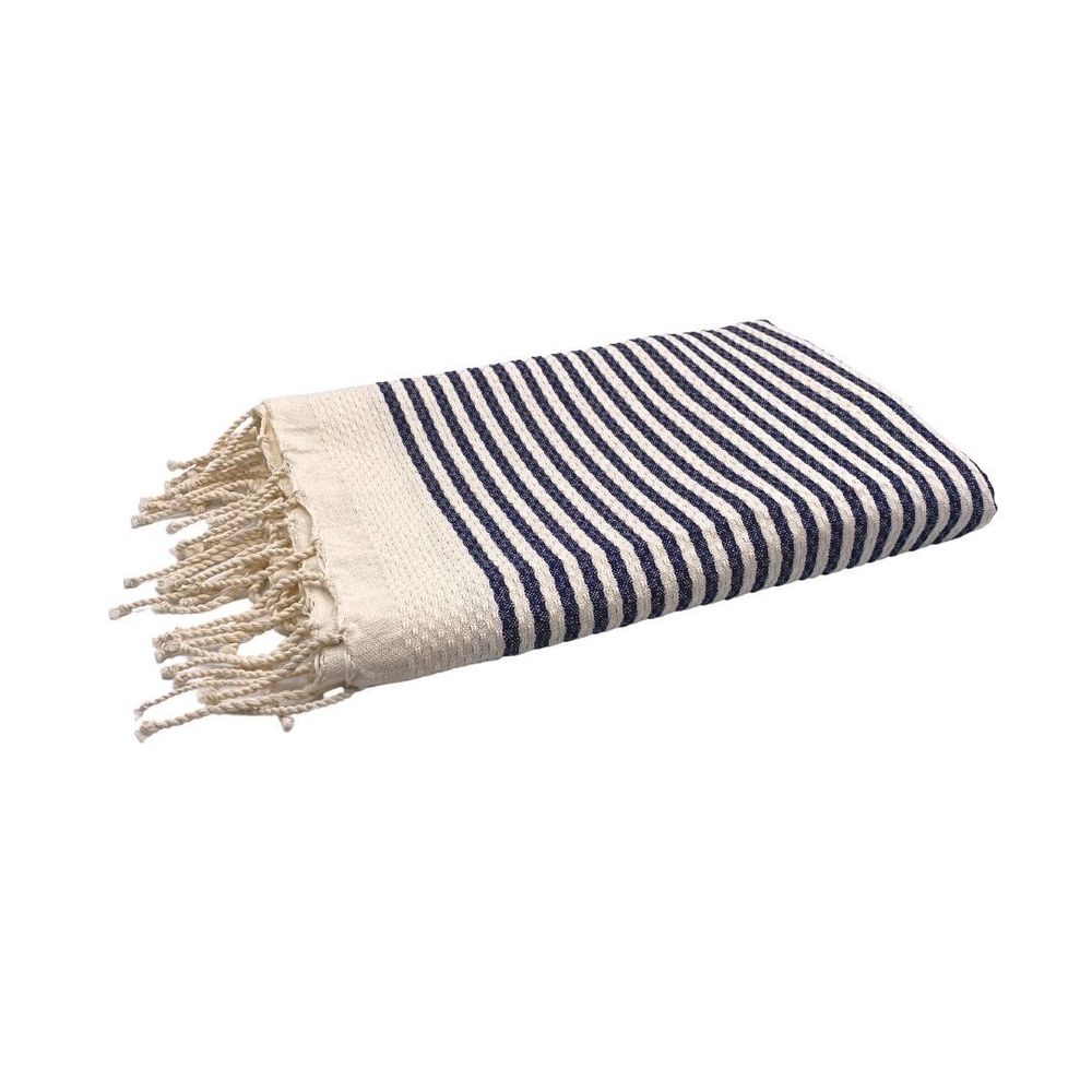 Autres linges de bain - Serviette Fouta Marinière en coton recyclé - BY FOUTAS