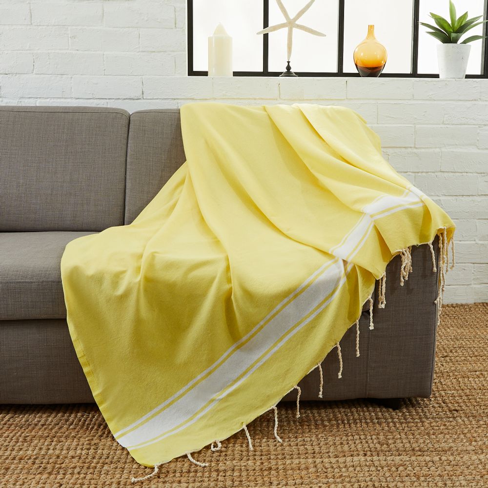 Homewear textile - Fouta XXL Classique & Jeté de canapé 200x300 cm en coton recyclé - BY FOUTAS