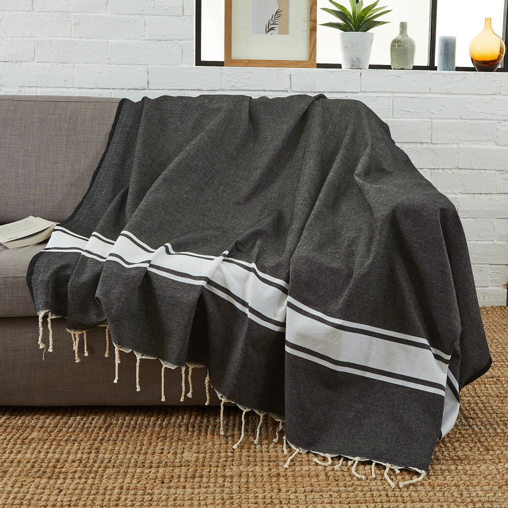 Homewear textile - Fouta XXL Classique & Jeté de canapé 200x300 cm en coton recyclé - BY FOUTAS