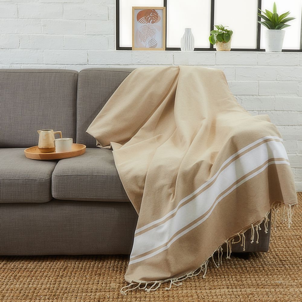 Homewear textile - Fouta XXL Classique & Jeté de canapé 200x300 cm en coton recyclé - BY FOUTAS