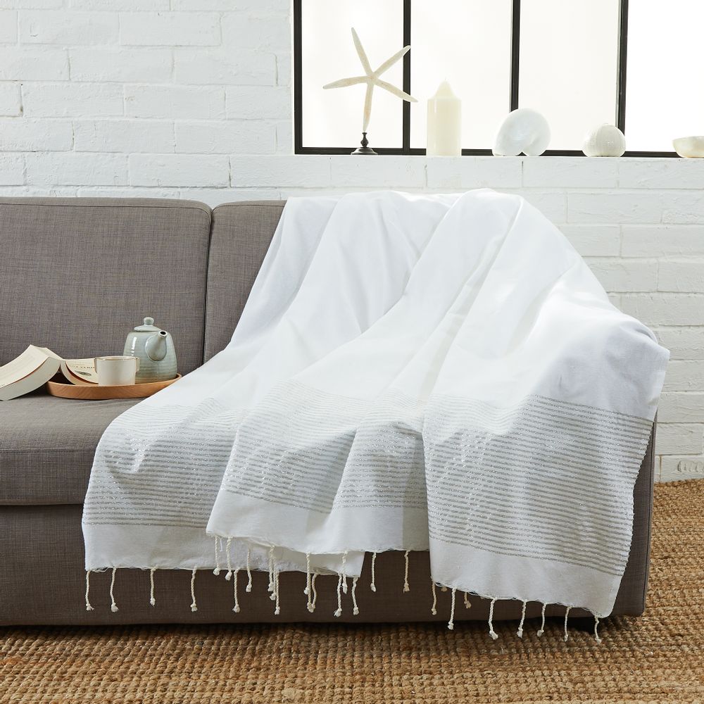 Homewear textile - Fouta XXL Lurex & Jeté de canapé 200x300 cm - BY FOUTAS
