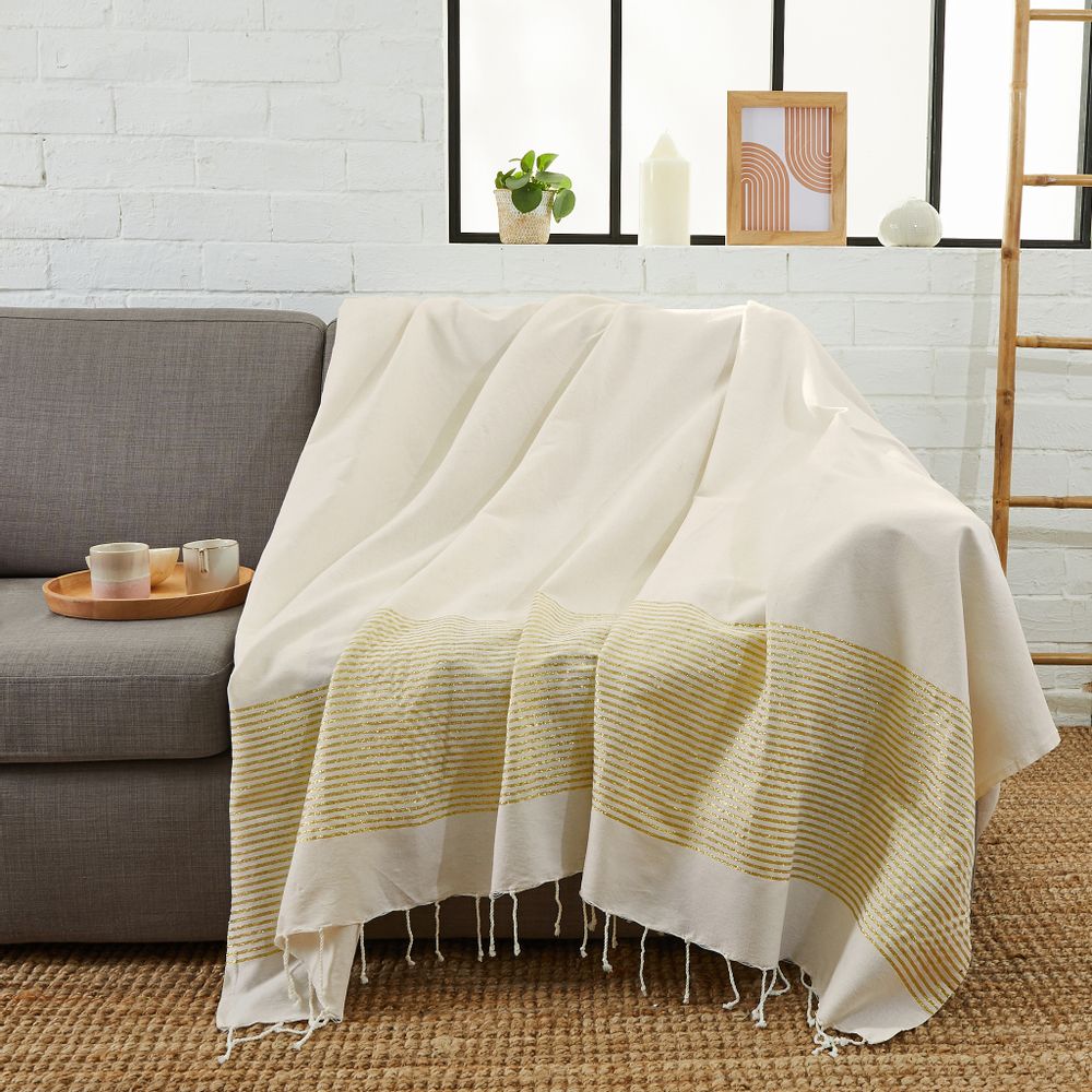 Homewear textile - Fouta XXL Lurex & Jeté de canapé 200x300 cm - BY FOUTAS