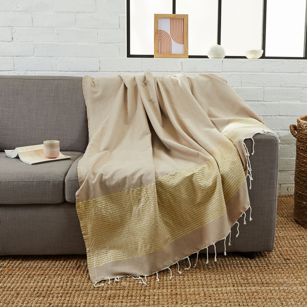 Homewear textile - Fouta XXL Lurex & Jeté de canapé 200x300 cm - BY FOUTAS