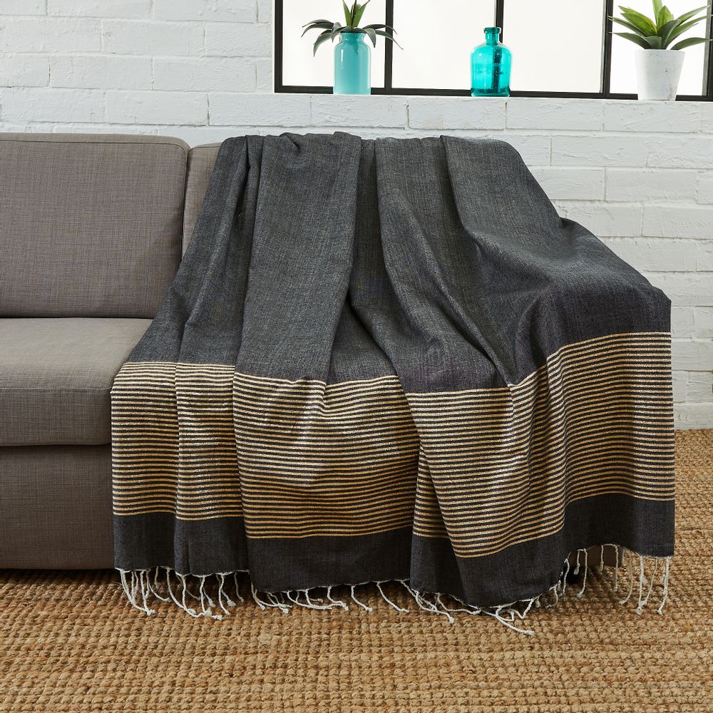 Homewear textile - Fouta XXL Lurex & Jeté de canapé 200x300 cm - BY FOUTAS
