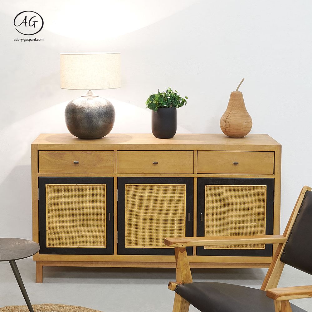 Buffets - Buffet en manguier et cannage - AUBRY GASPARD