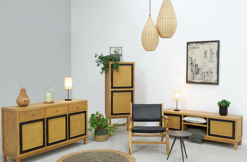 Buffets - Buffet en manguier et cannage - AUBRY GASPARD